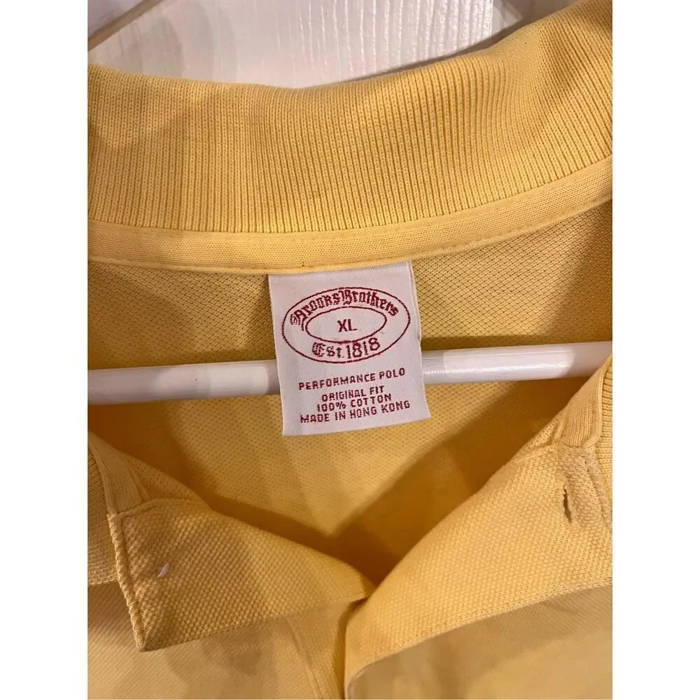 Brooks Brothers 1818 Classic Yellow Polo Shirt sz XL EUC